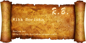 Rikk Boriska névjegykártya